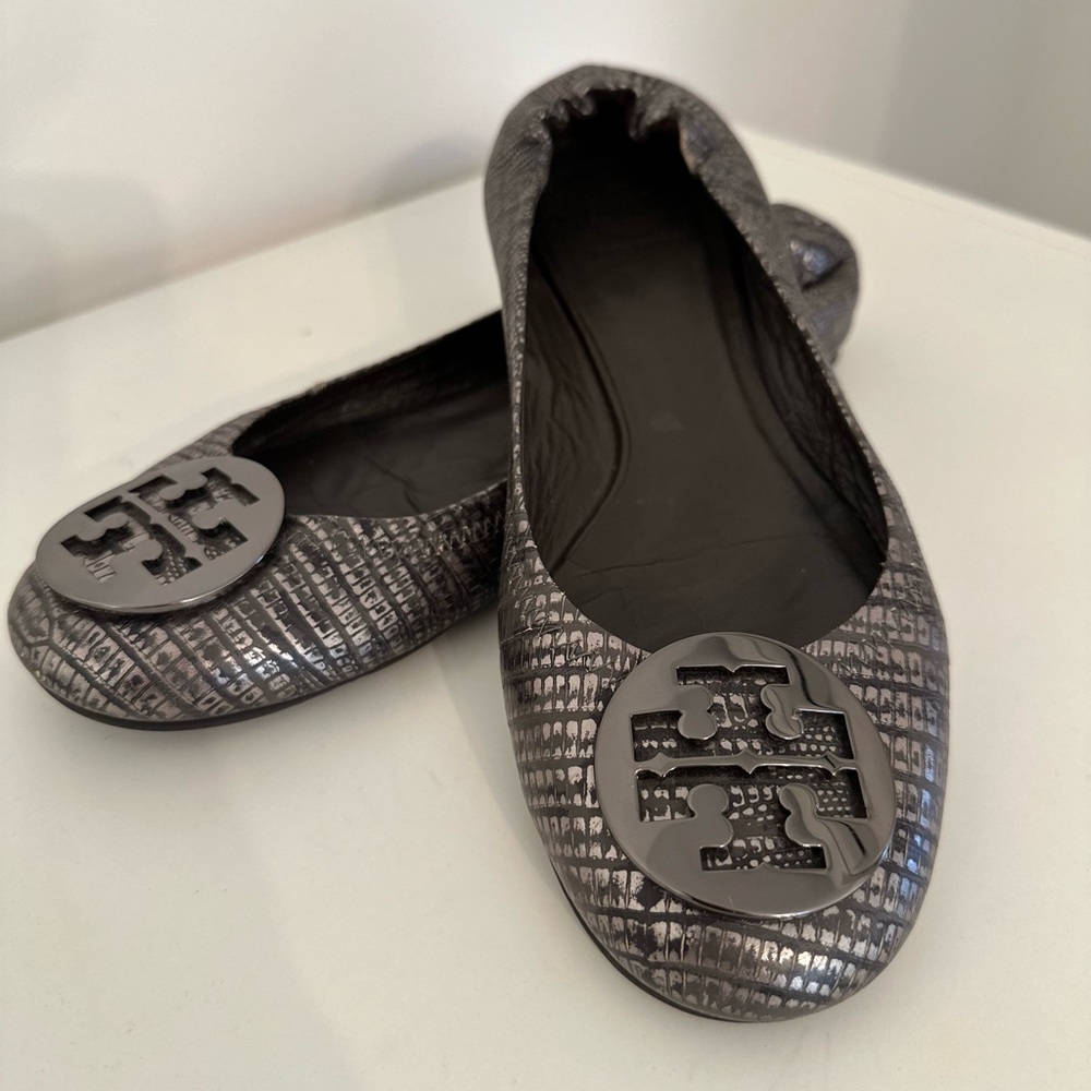 Tory Burch Metallic Reva Flats size 9.5